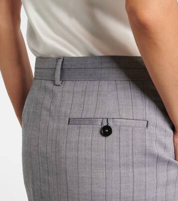 Pinestripe wool midi skirt | Stella McCartney