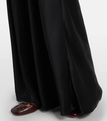 Caped lace-trimmed silk maxi dress | Chloé