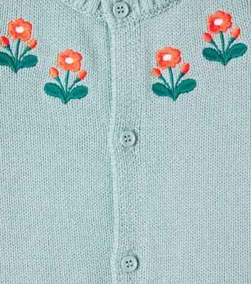 Baby Flower cotton and wool cardigan | Tinycottons