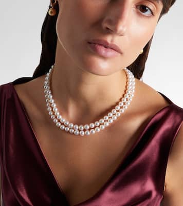 18kt 화이트 골드 펄 네크리스 | Mikimoto