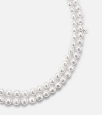 18kt 화이트 골드 펄 네크리스 | Mikimoto
