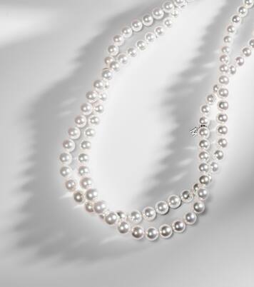 18kt 화이트 골드 펄 네크리스 | Mikimoto