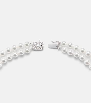 18kt 화이트 골드 펄 네크리스 | Mikimoto