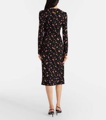 Floral silk-blend midi dress | Dolce&Gabbana