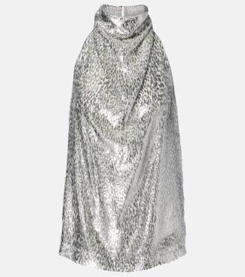 Halterneck lamé velvet top | Stella McCartney