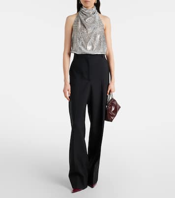 Halterneck lamé velvet top | Stella McCartney