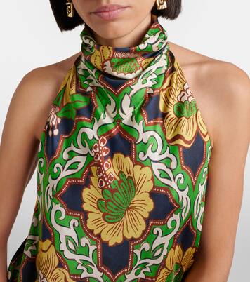 Liana printed silk satin top | Alémais