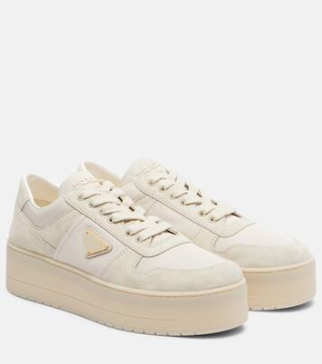 Sneakers Downtown Bold in Re-Nylon e suede | Prada