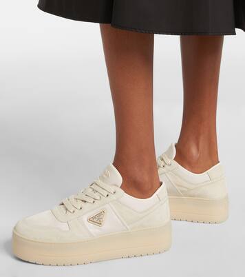 Sneakers Downtown Bold in Re-Nylon e suede | Prada