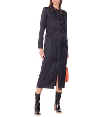 Abito midi Lowell in twill di seta | Gabriela Hearst