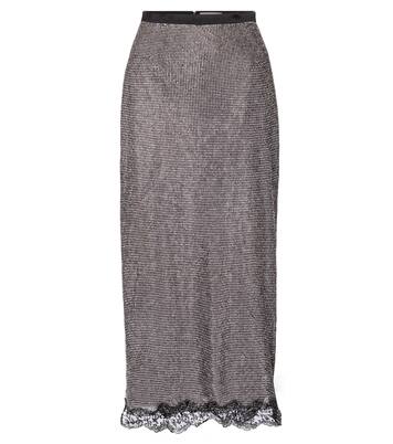 Falda midi de malla con cristales | Christopher Kane