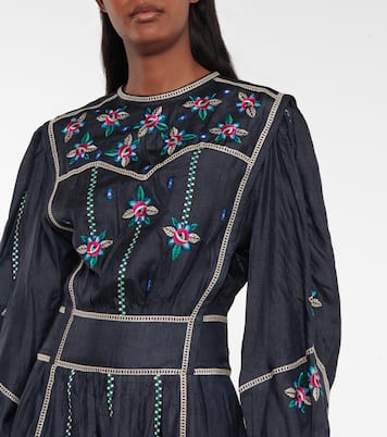 Caroline embroidered silk midi dress | Isabel Marant