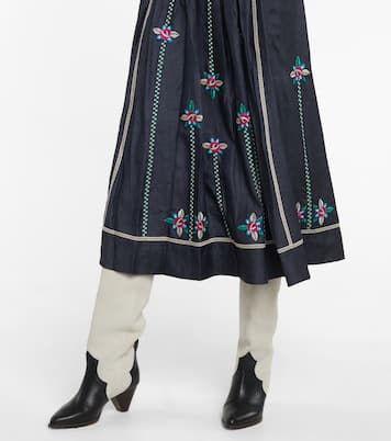 Caroline embroidered silk midi dress | Isabel Marant