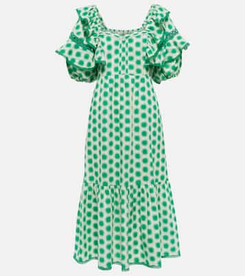Oliver lace trimmed cotton midi dress | Diane von Furstenberg