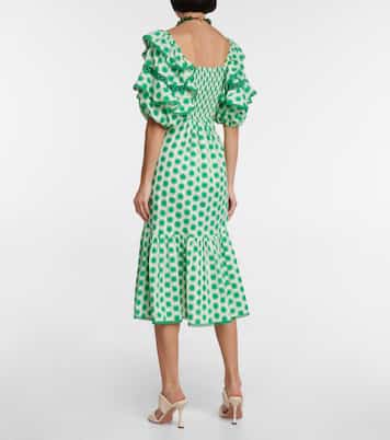 Oliver lace trimmed cotton midi dress | Diane von Furstenberg