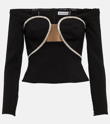 Embellished strapless top | Self-Portrait
