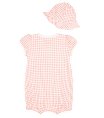 Baby gingham cotton playsuit, bib, and hat set | Polo Ralph Lauren Kids