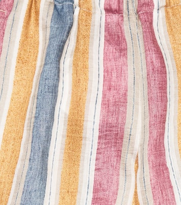 Pantalon ample rayé en lin mélangé | Il Gufo