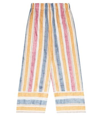 Pantalon ample rayé en lin mélangé | Il Gufo
