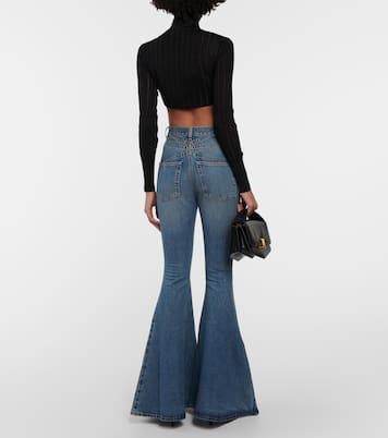 Cardigan cropped in maglia a coste | Alaïa