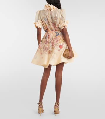 Vestido corto Luminosity de lino y seda | Zimmermann