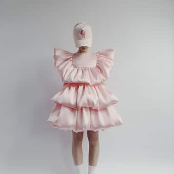 Tiered satin dress | Caroline Bosmans
