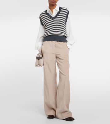 Pantalones anchos de pana de algodón | Brunello Cucinelli