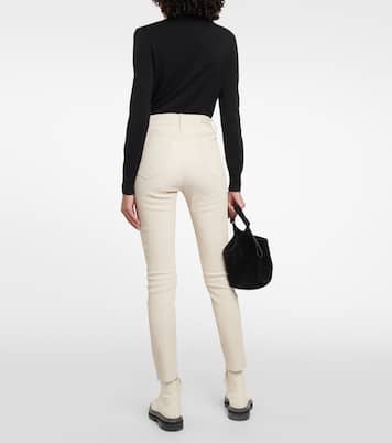 High-rise skinny leg leather pant | Polo Ralph Lauren
