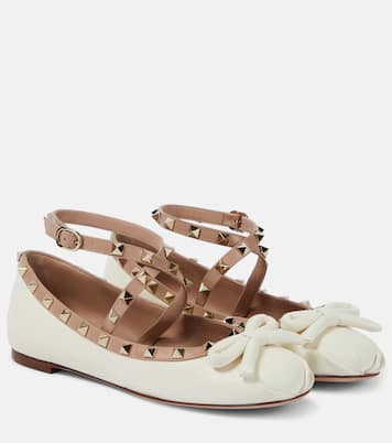 Ballerinas Rockstud aus Leder | Valentino Garavani