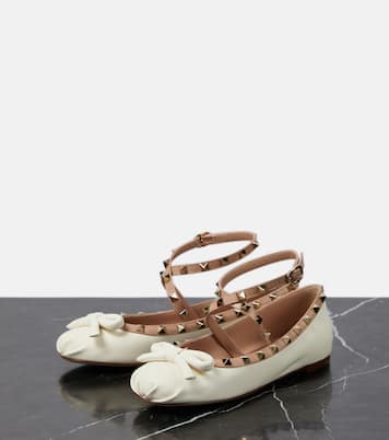 Ballerinas Rockstud aus Leder | Valentino Garavani