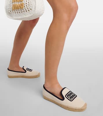 Espadrillas in drill con logo | Miu Miu