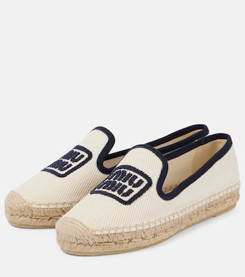 Espadrillas in drill con logo | Miu Miu