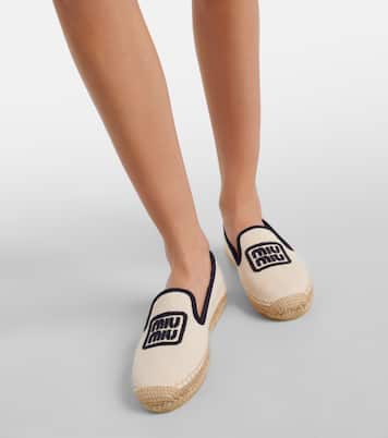 Espadrillas in drill con logo | Miu Miu