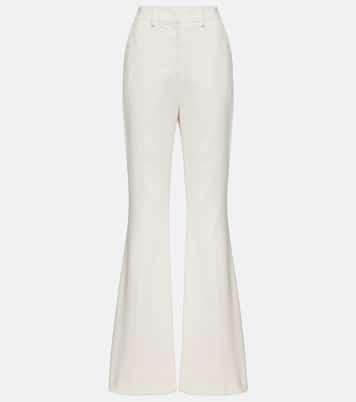 Pantalones flared de crepé con tiro alto | Balmain