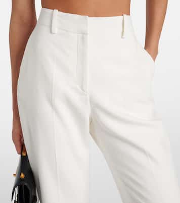 Pantalones flared de crepé con tiro alto | Balmain