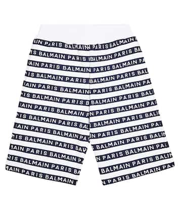 Shorts de algodón con logo estampado | Balmain Kids