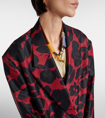 Blazer doppiopetto con stampa floreale | Dries Van Noten