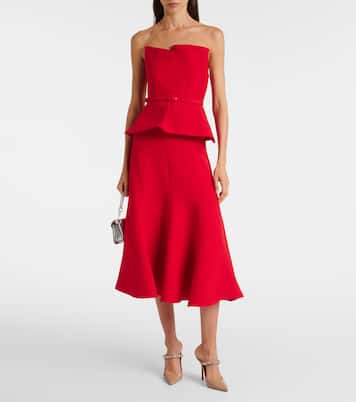 Corset wool and silk midi dress | Roland Mouret