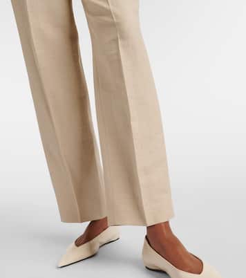 Pantalones rectos de mezcla de lino | Toteme