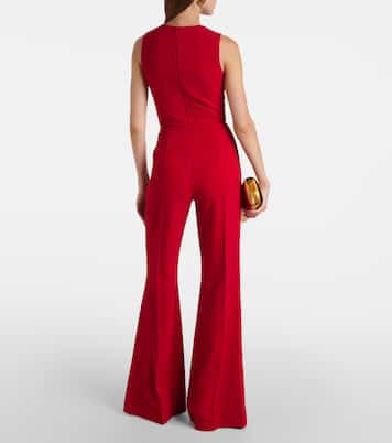 Gathered embellished cady jumpsuit | Elie Saab
