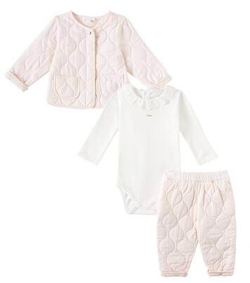 Baby bodysuit, jacket and pants set | Chloé Kids