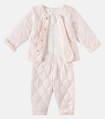 Baby bodysuit, jacket and pants set | Chloé Kids
