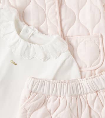 Baby bodysuit, jacket and pants set | Chloé Kids