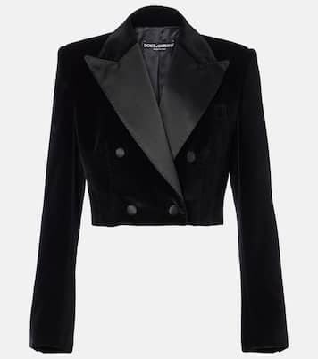 Cropped-Smokingjacke aus Samt | Dolce&Gabbana
