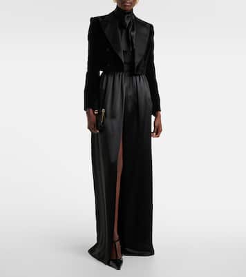 Cropped-Smokingjacke aus Samt | Dolce&Gabbana