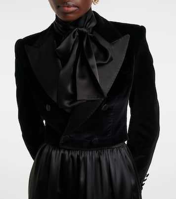 Cropped-Smokingjacke aus Samt | Dolce&Gabbana