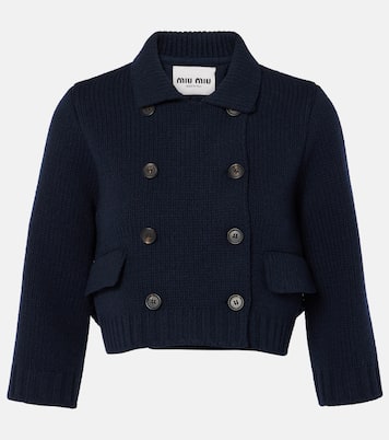 Double-breasted cropped wool coat | Miu Miu