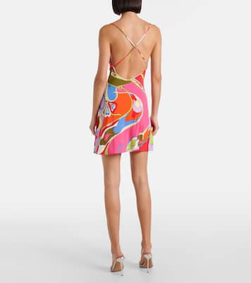 Abito corto Orchidee in jersey di raso | Pucci