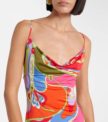 Abito corto Orchidee in jersey di raso | Pucci