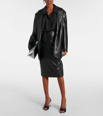 Faux leather pencil skirt | Norma Kamali